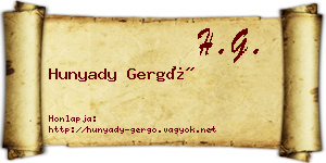 Hunyady Gergő névjegykártya