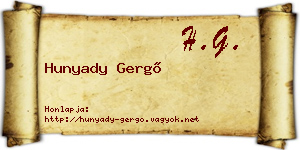 Hunyady Gergő névjegykártya